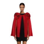 JW PEI Clara Floral Applique Cape Coat