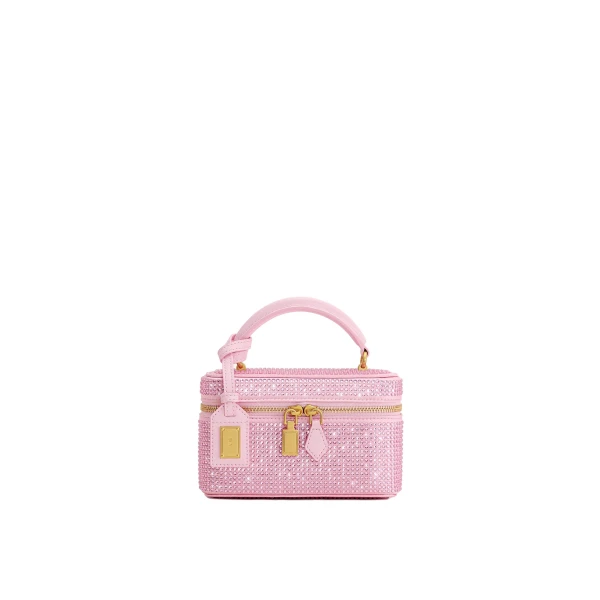 JW PEI Cleo Artificial Crystal Box Shape Top Handle Bag in Pink