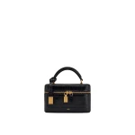 JW PEI Cleo Box Shape Top Handle Bag in Black Croc