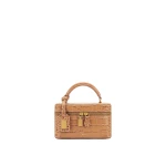 JW PEI Cleo Box Shape Top Handle Bag in Brown Croc