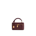 JW PEI Cleo Box Shape Top Handle Bag in Claret Croc | Totes & Top-Handle Bags | Luxury Shoes JW PEI Cleo Box Shape Top Handle Bag in Claret Croc