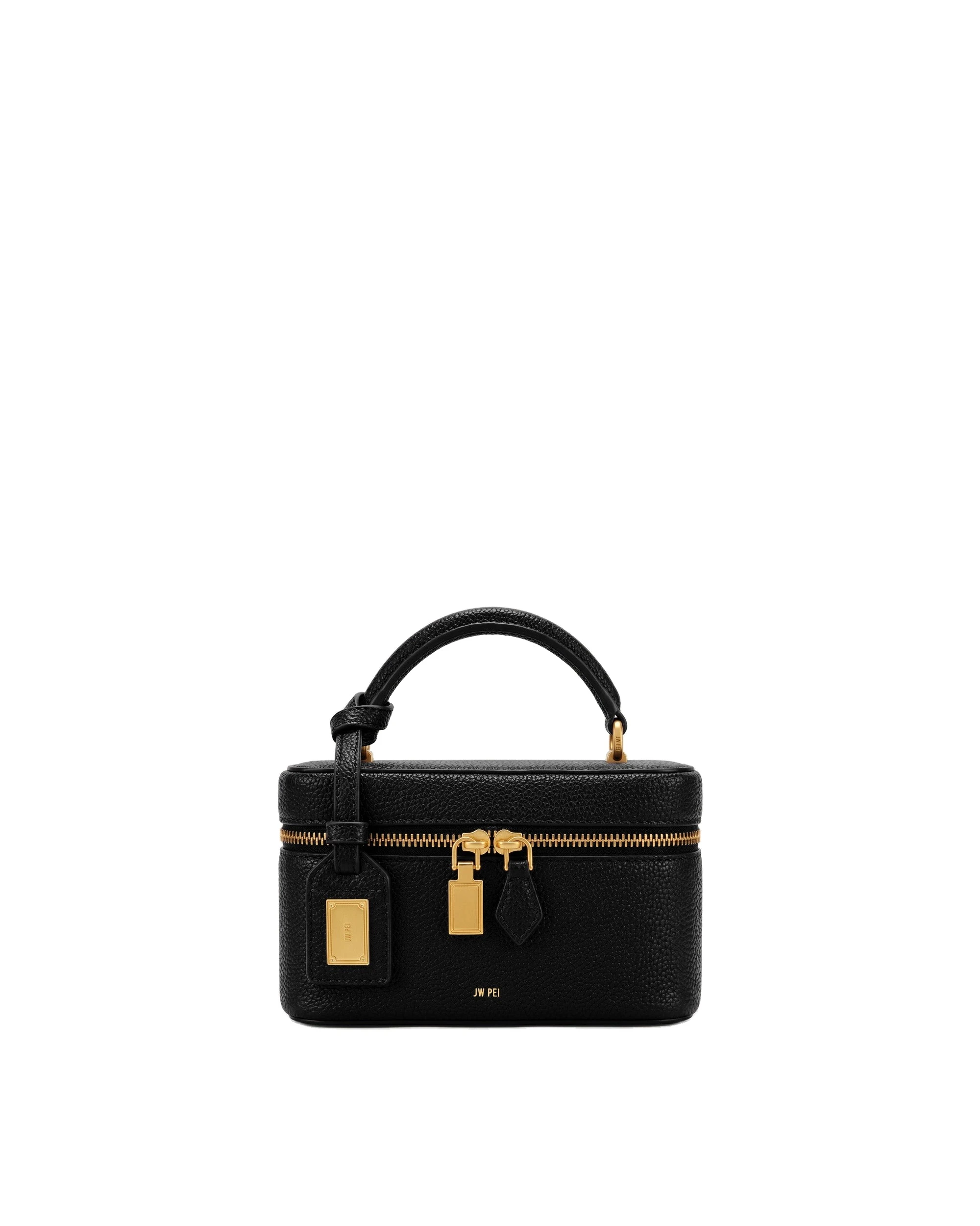JW PEI Cleo Box Shape Top Handle Bag in Ink Black | Totes & Top-Handle Bags | Luxury Shoes JW PEI Cleo Box Shape Top Handle Bag in Ink Black