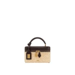 JW PEI Cleo Faux Straw Box Shape Top Handle Bag in Brown