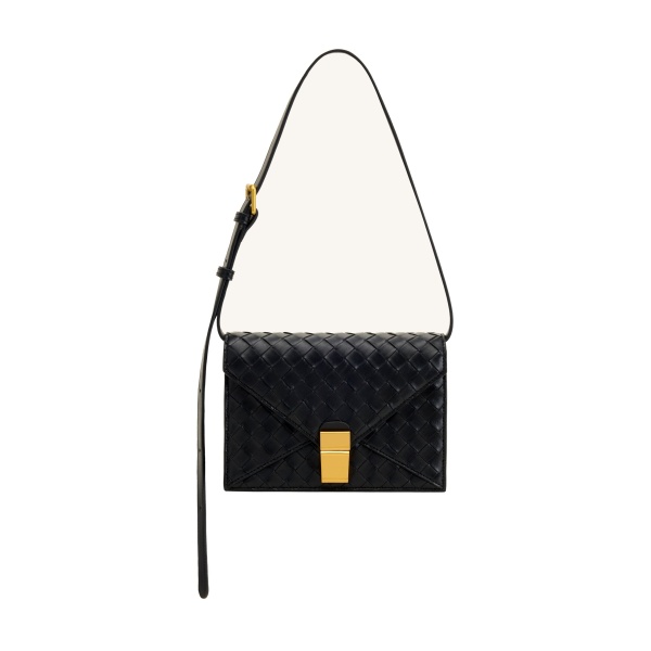 JW PEI Clio Woven Textured Envelope Crossbody Bag in Black