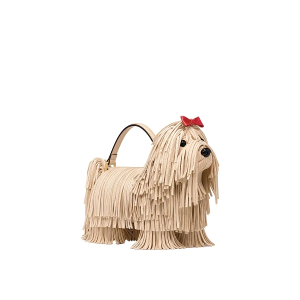 Coco Shaggy Dog Shaped Handle Bag in Apricot
