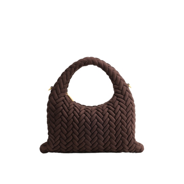 JW PEI Cora Faux Suede Quilting Handle Bag in Dark Brown