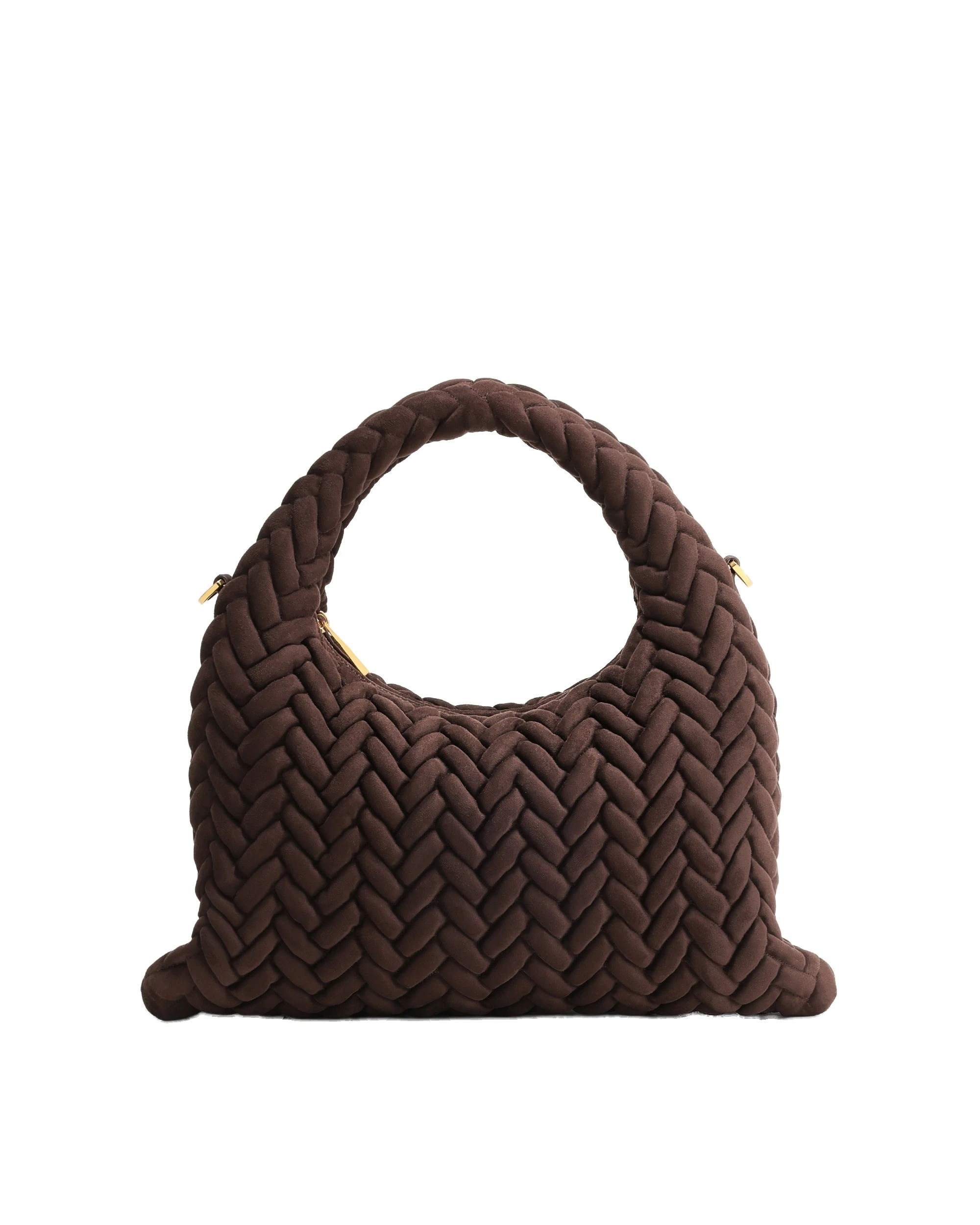 JW PEI Cora Faux Suede Quilting Handle Bag in Dark Brown | Shoulder & Crossbody Bags | Luxury Shoes JW PEI Cora Faux Suede Quilting Handle Bag in Dark Brown