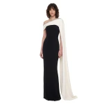 JW PEI Crystal-Trim Cape Maxi Dress