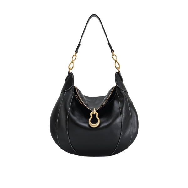 JW PEI Daria Metal Pendant Embellished Shoulder Bag in Black