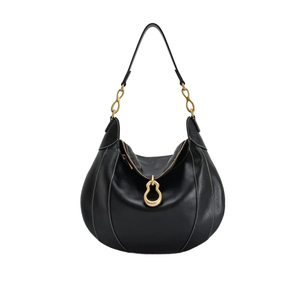 JW PEI Daria Metal Pendant Embellished Shoulder Bag in Black