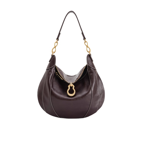 JW PEI Daria Metal Pendant Embellished Shoulder Bag in Dark Brown