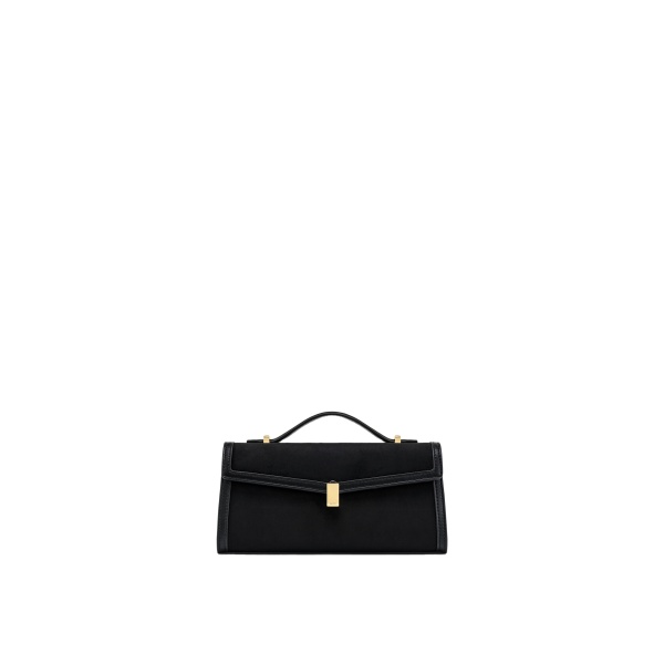 JW PEI Delphine Faux Suede Top Handle Bag in Black