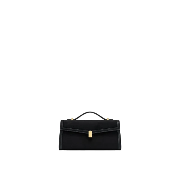 JW PEI Delphine Faux Suede Top Handle Bag in Black