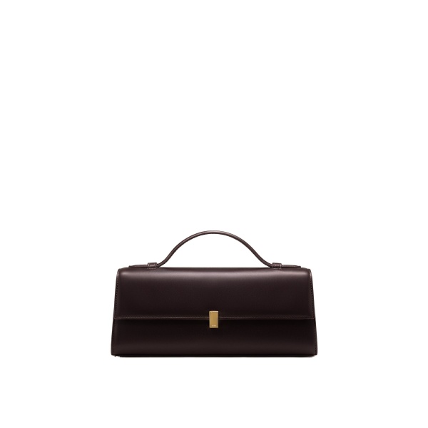 JW PEI Delphine Flap Top Handle Bag in Dark Brown