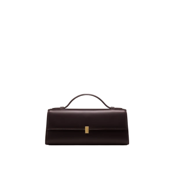 JW PEI Delphine Flap Top Handle Bag in Dark Brown