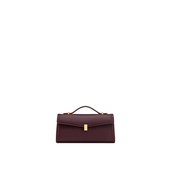JW PEI Delphine Saffiano Top Handle Bag in Deep Burgundy