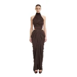 JW PEI Draped Twist-Front Maxi Skirt