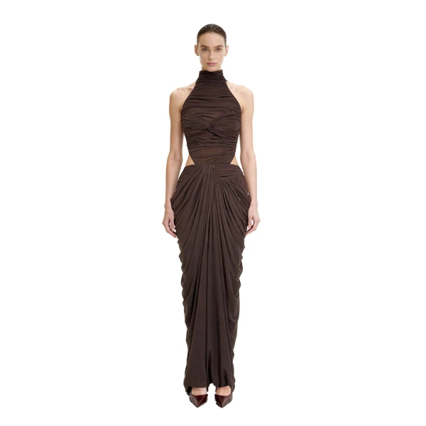 JW PEI Draped Twist-Front Maxi Skirt