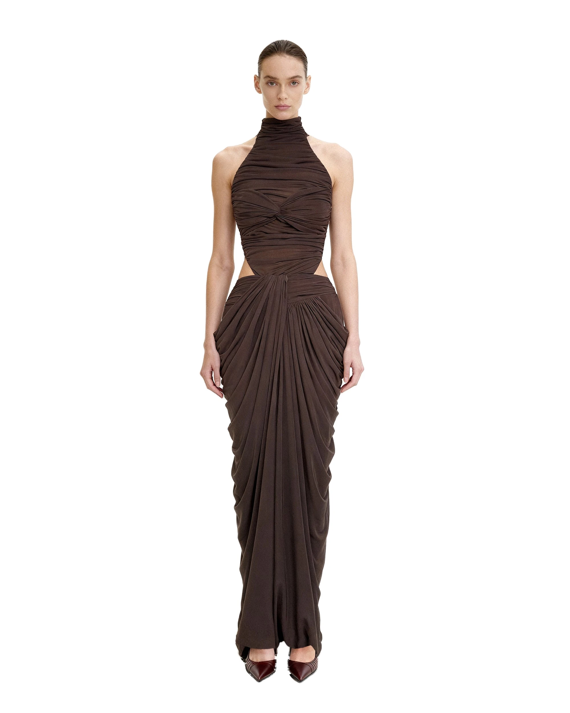 JW PEI skirt | Los Angeles Vegan Fashion Skirts | Luxury Shoes JW PEI Draped Twist-Front Maxi Skirt