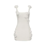 JW PEI Elaina White Rosette Applique Mini Dress