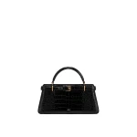 JW PEI Elena Classic Top Handle Bag in Black Croc