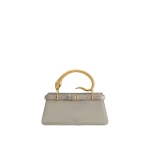 JW PEI Elena Snake Handle Faux Suede Top Handle Bag in Taupe