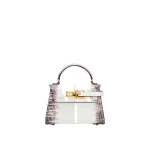 JW PEI Elise Top Handle Bag in White Croc