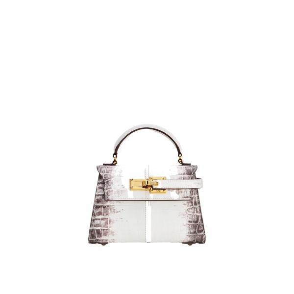 JW PEI Elise Top Handle Bag in White Croc