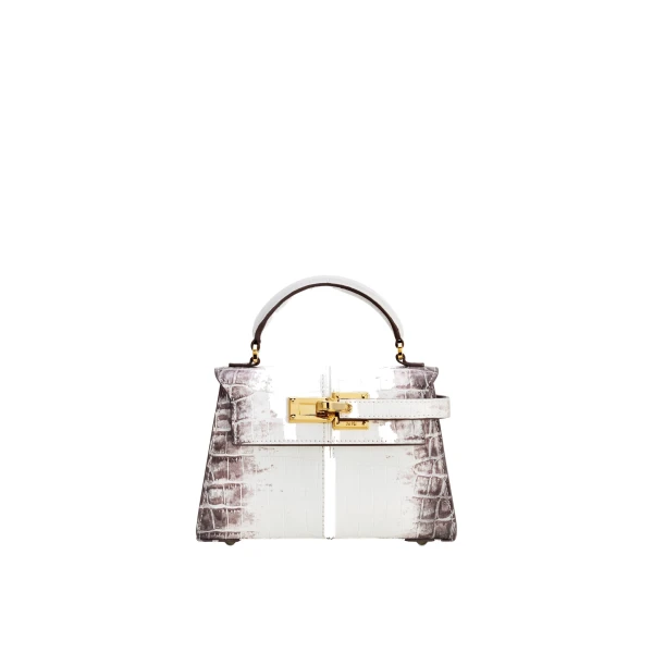 JW PEI Elise Top Handle Bag in White Croc