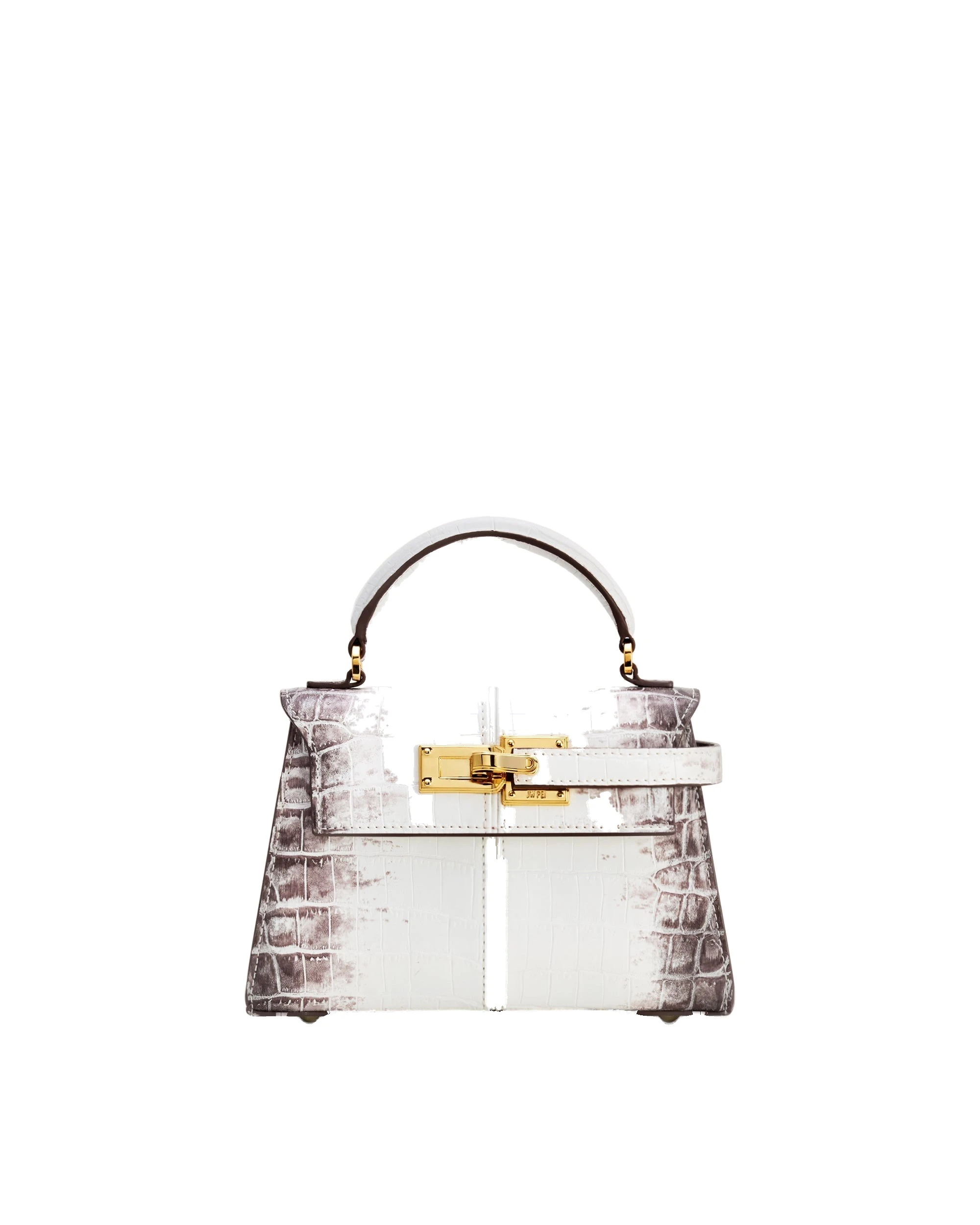 JW PEI Elise Top Handle Bag in White Croc | Totes & Top-Handle Bags | Luxury Shoes JW PEI Elise Top Handle Bag in White Croc