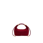 JW PEI Ellie Faux Suede Metal Ring Embellished Top Handle Bag in Burgundy
