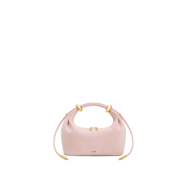 JW PEI Ellie Faux Suede Metal Ring Embellished Top Handle Bag in Pink