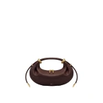 JW PEI Ellie Metal Ring Embellished Crescent Top Handle Bag in Dark Brown