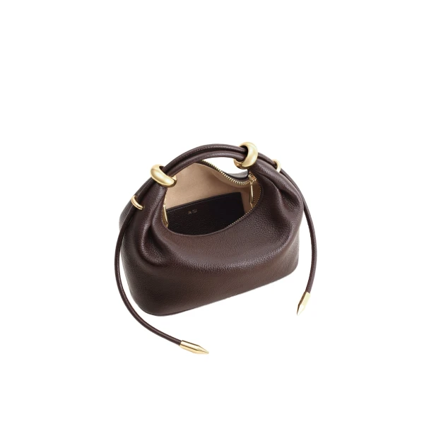 JW PEI Ellie Metal Ring Embellished Top Handle Bag in Dark Brown view six