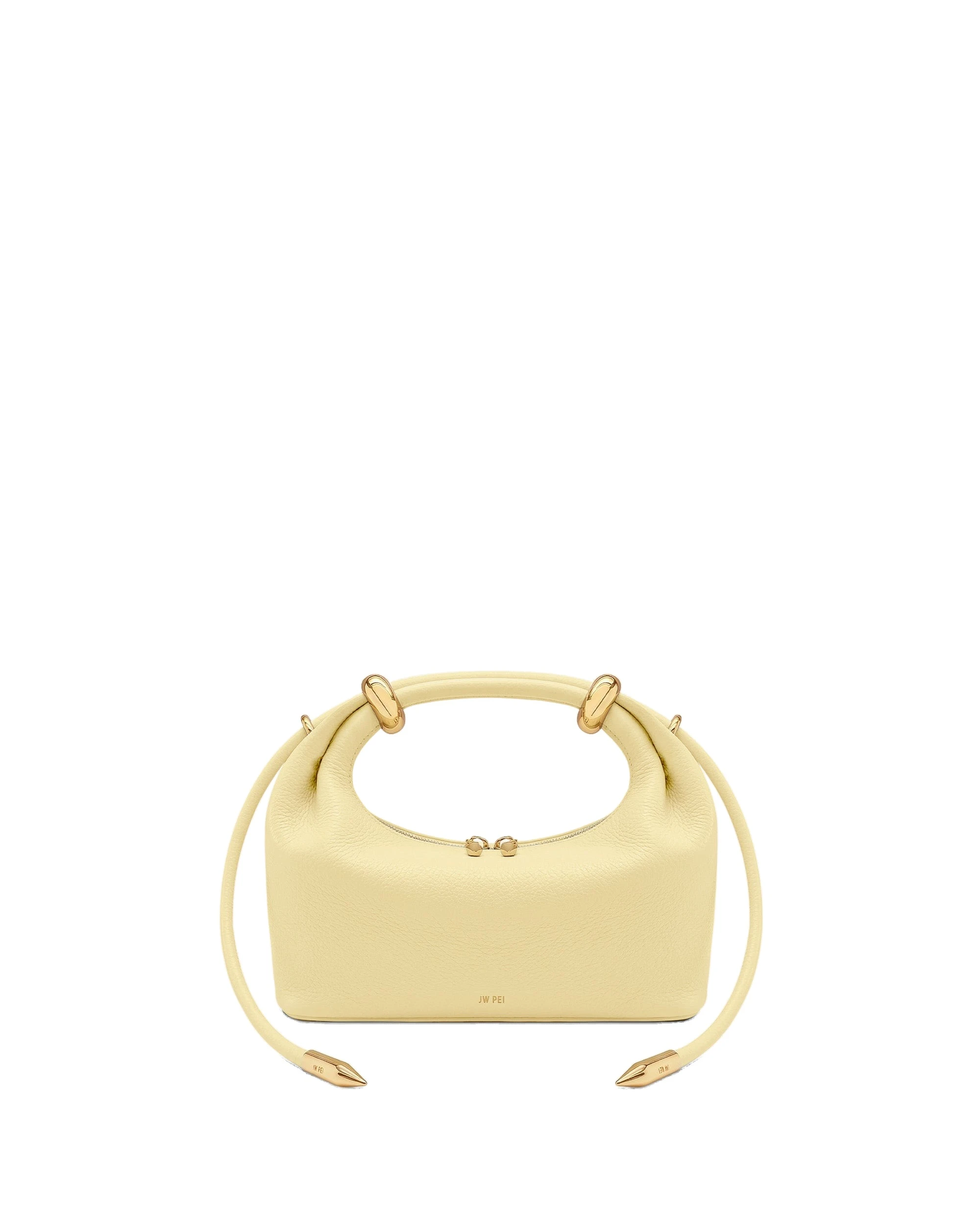 JW PEI Ellie Metal Ring Embellished Top Handle Bag in Lemon Yellow | Totes & Top-Handle Bags | Luxury Shoes JW PEI Ellie Metal Ring Embellished Top Handle Bag in Lemon Yellow