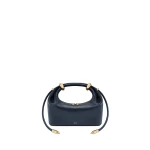 JW PEI Ellie Metal Ring Embellished Top Handle Bag in Navy