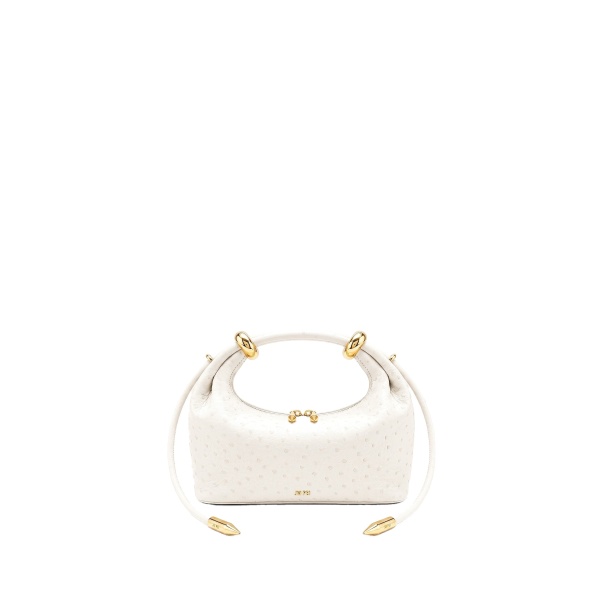 JW PEI Ellie Metal Ring Embellished Top Handle Bag in Off White