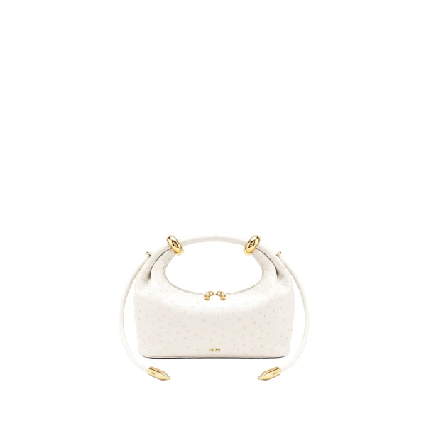 JW PEI Ellie Metal Ring Embellished Top Handle Bag in Off White