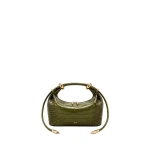 JW PEI Ellie Metal Ring Embellished Top Handle Bag in Olive Green Croc