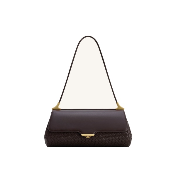 JW PEI Eloise Woven Shoulder Bag in Dark Brown