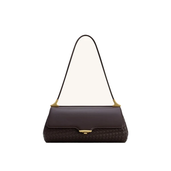JW PEI Eloise Woven Shoulder Bag in Dark Brown