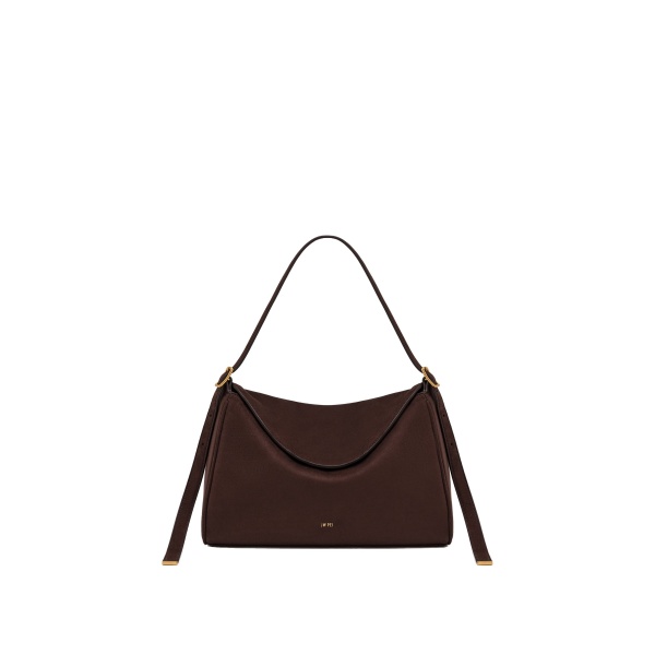 JW PEI Elowen Faux Suede Flap Shoulder Bag in Dark Brown