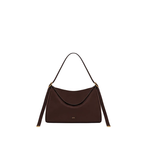 JW PEI Elowen Faux Suede Flap Shoulder Bag in Dark Brown