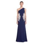 JW PEI Embellished One-Shoulder Column Maxi Dress