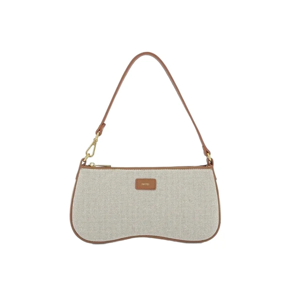 JW PEI Eva Shoulder Handbag in Beige Canvas