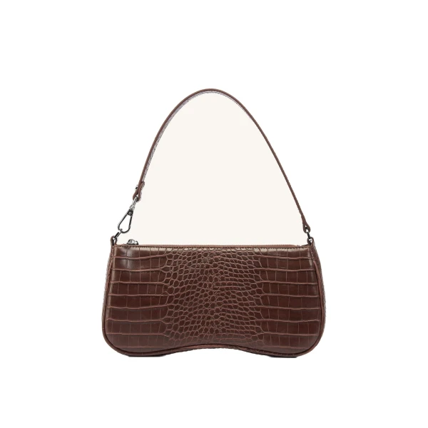 JW PEI Eva Shoulder Handbag in Brown Croc