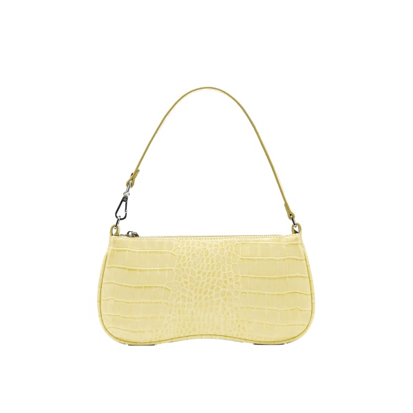 JW PEI Eva Shoulder Handbag in Light Yellow Croc