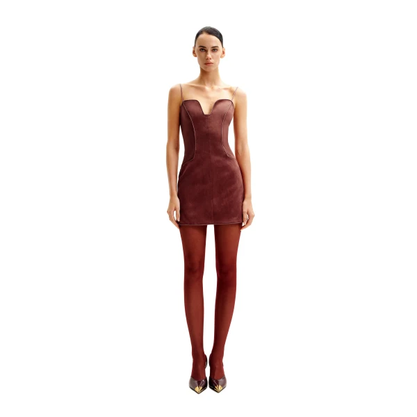 JW PEI Eva Spaghetti Strap Sueded Dress