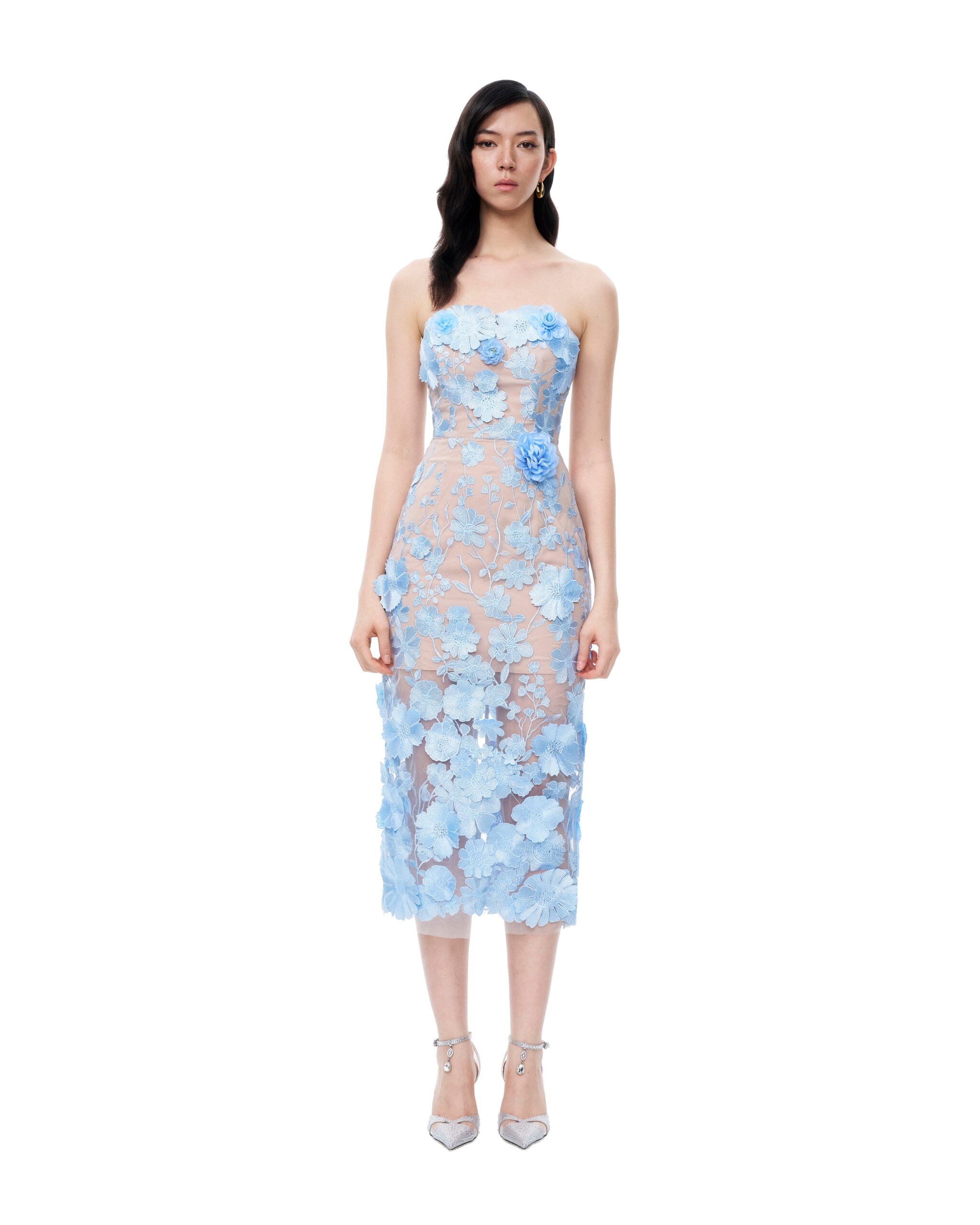 JW PEI maxi dress | Los Angeles Vegan Fashion Dresses | Luxury Shoes JW PEI Evander 3D Floral Embroidered Maxi Dress