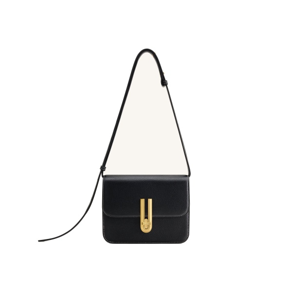 JW PEI Evania Lock Pebbled Shoulder Bag in Black